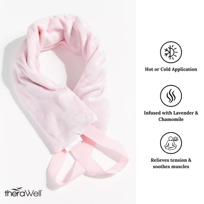 Warming Clay Bead Body Wrap Heating Pad, Perfect for Neck & Shoulder, Hot Cold Therapy Wrap with Lavender & Chamomile Scent, Pink, Pack of 1