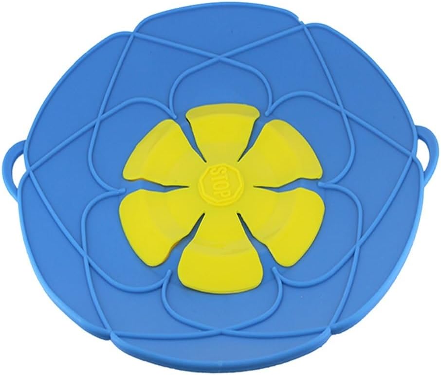 2pcs Flower Shape Silicone Spill Stopper Lid - Kitchen Cooking Accessory for Pots and Pans(Green)