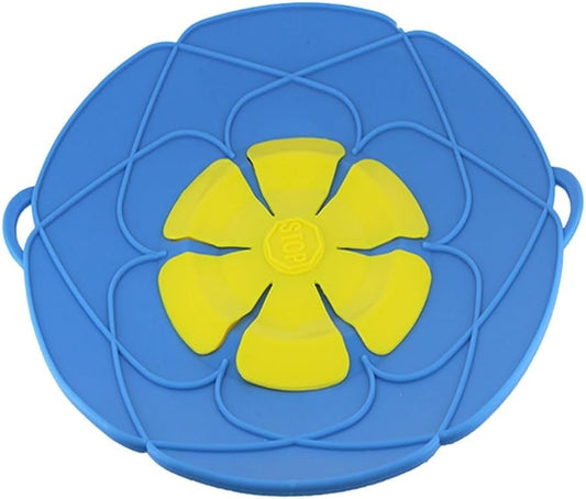 2pcs Flower Shape Silicone Spill Stopper Lid - Kitchen Cooking Accessory for Pots and Pans(Green)