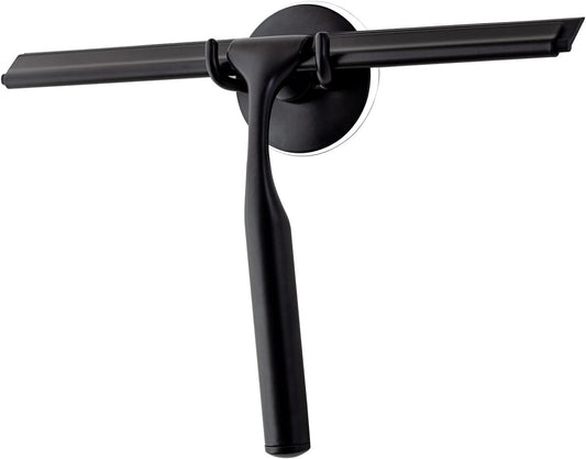Shower Squeegee for Glass Doors, Squeegee for Shower Glass Door, Window and Car Glass, Mirrors - All-Purpose Stainless Steel Squeegee, 10 Inches and Black
