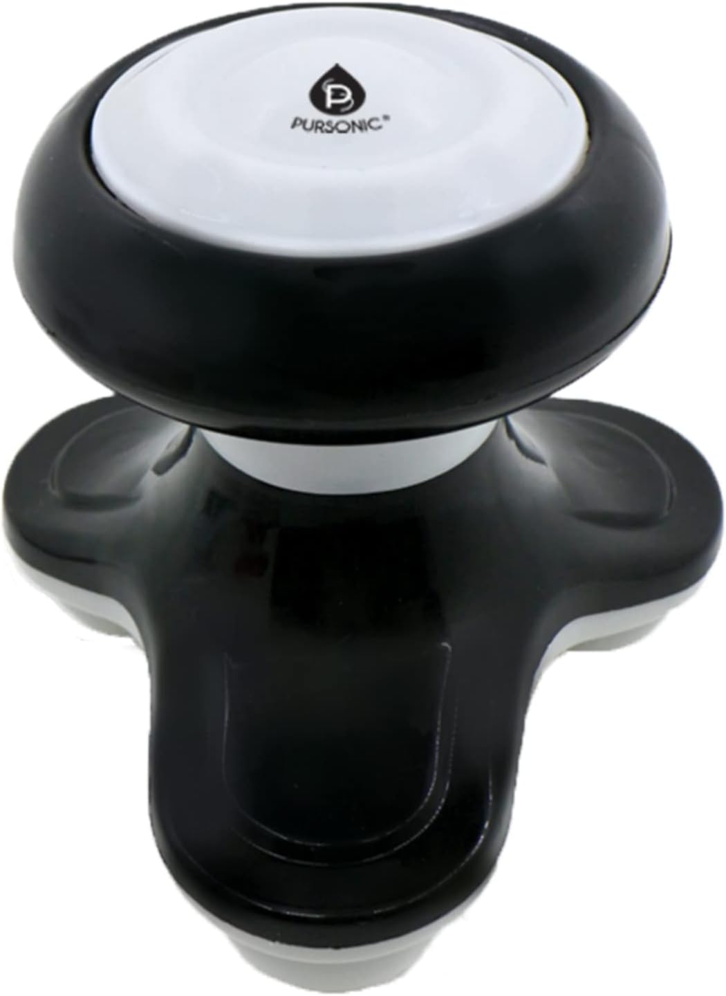 Pursonic Handheld Sport Massager Mini Portable for Hand, Head, Neck, Back, Legs & Arms Pain Relief Easy Grip Handle, 3 Vibrating Massage Modes (White)