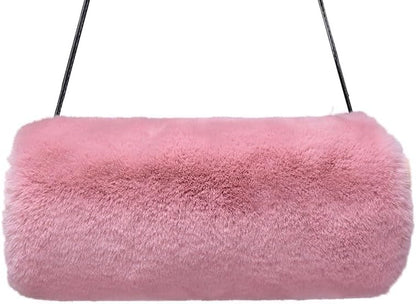 Faux Fur Hand Muffs for Women Winter Warm Arm Hand Warmer Gloves Arms Warmer Fluffy Warm Faux Fur Muffs with Strap