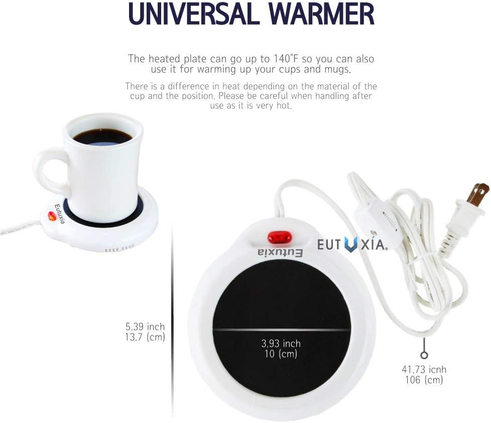 Candle Warmer for Home & Office. Great for Warming Up Cups, Coffee Mugs, Wax, and Beverages on Desks, Tables & Countertops. Electric Heated Plate Warms Quickly. Enjoy Hot Drinks on Cold Days.