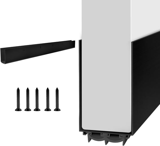 Door Draft Stoppers for Door, 39” Length Weather Stripping Door Seal, Strong Adhesive Door Sweep for Exterior and Interior Doors（Black）