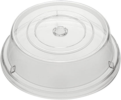 Restaurantware Cater Tek 11 Inch Polycarbonate Plate Cover 1 Shatterproof Dish Cover - Microwavable Endures Up To 210F Clear Plastic Splatter Cover With Finger Hole For 11 Inch Plates