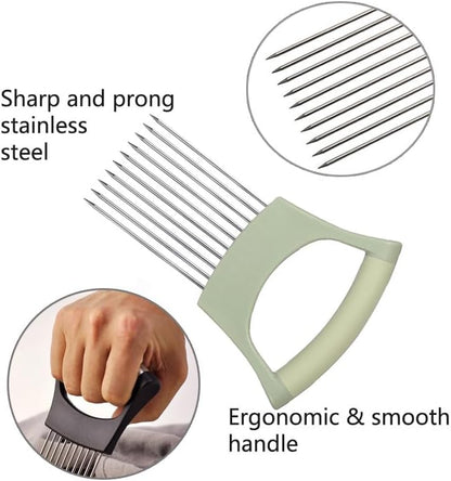 Onion Holder for Slicing, Lemon Slicer Cutter, Food Vegetable Chopper Assistant Tool for Meat, Potato and Tomato (Red, 1PCS)