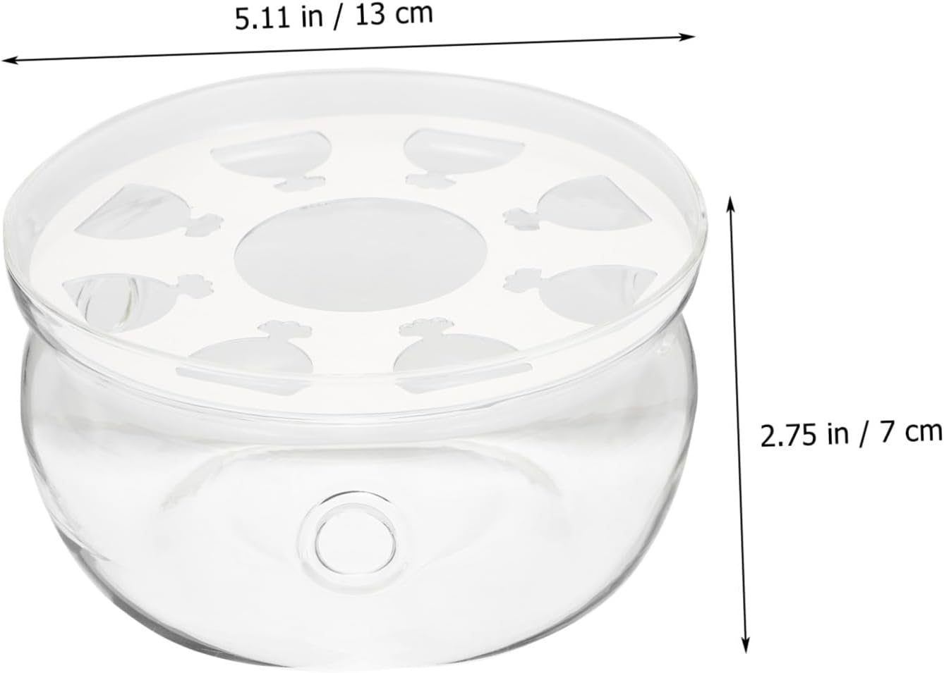 Round Glass Teapot Warmer Base with Multiple Ventilation for Heat Dissipation Practical Tea Stove and Food Heater Accessory White Insulation Stand for Teapot Heating