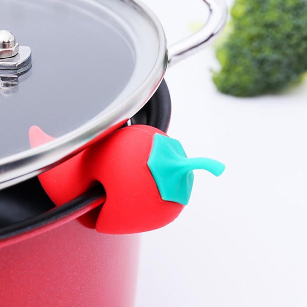 Silicone Pot Lid Lifter Clip Heat Resistant Spill Proof Pan Cover Holder for Soup Porridge Cooking Boil over Prevention Kitchen Gadget