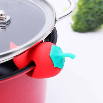 Silicone Pot Lid Lifter Clip Heat Resistant Spill Proof Pan Cover Holder for Soup Porridge Cooking Boil over Prevention Kitchen Gadget