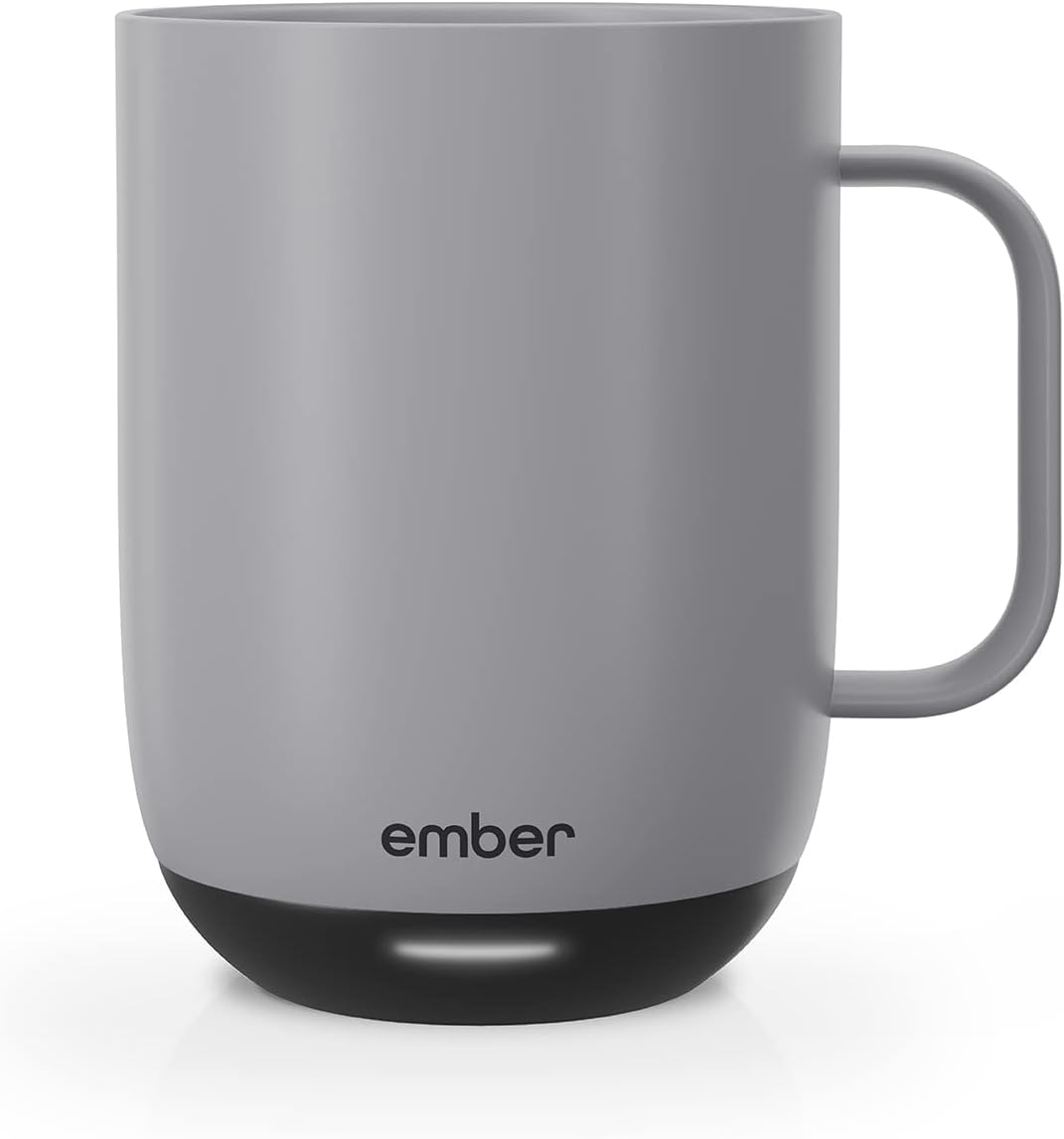 Ember Temperature Control 14oz Smart Mug 2, App-Controlled and Rechargeable Heated Coffee Cup Warmer with Intelligent LED Display, Sage Green.