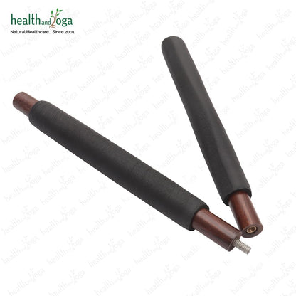 HealthAndYoga™ StretchNHeal Collapsible Multi-Use Wooden Yoga Stick - Regular and XL - Portable Posture Corrector Pole, Stretch Mobility Stick, Physical Workout Exercise Dowel