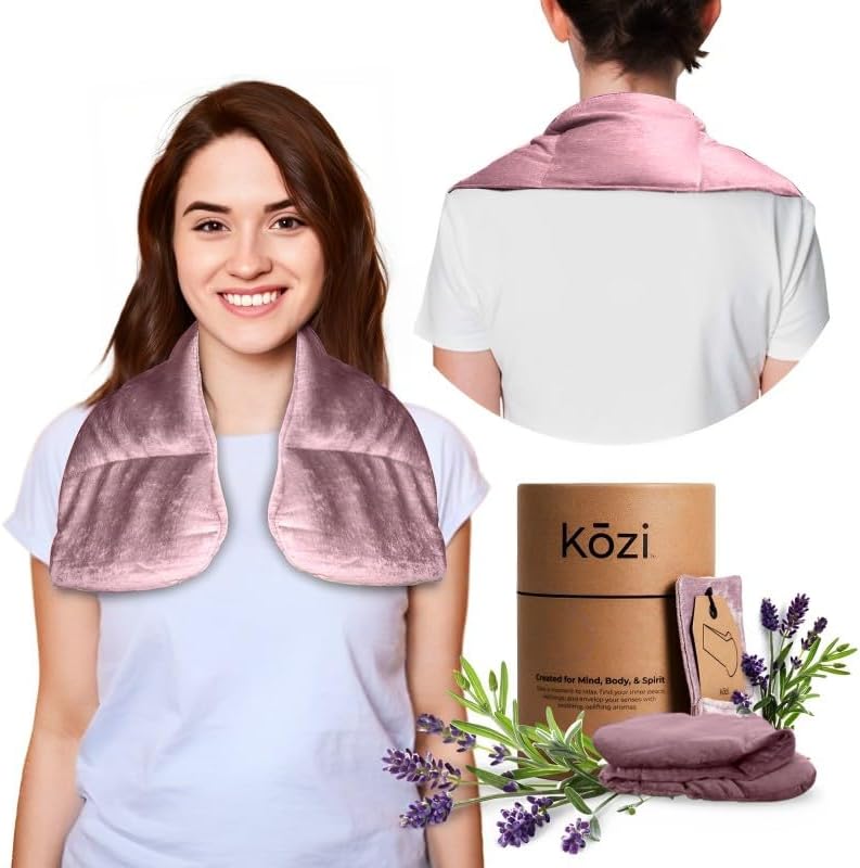 Kozi Neck Heating Pad | Microwaveable Weighted Shoulder Heating Pad | Neck and Shoulder Heating Pad with Clay Beads & Aromatherapy (Khol)