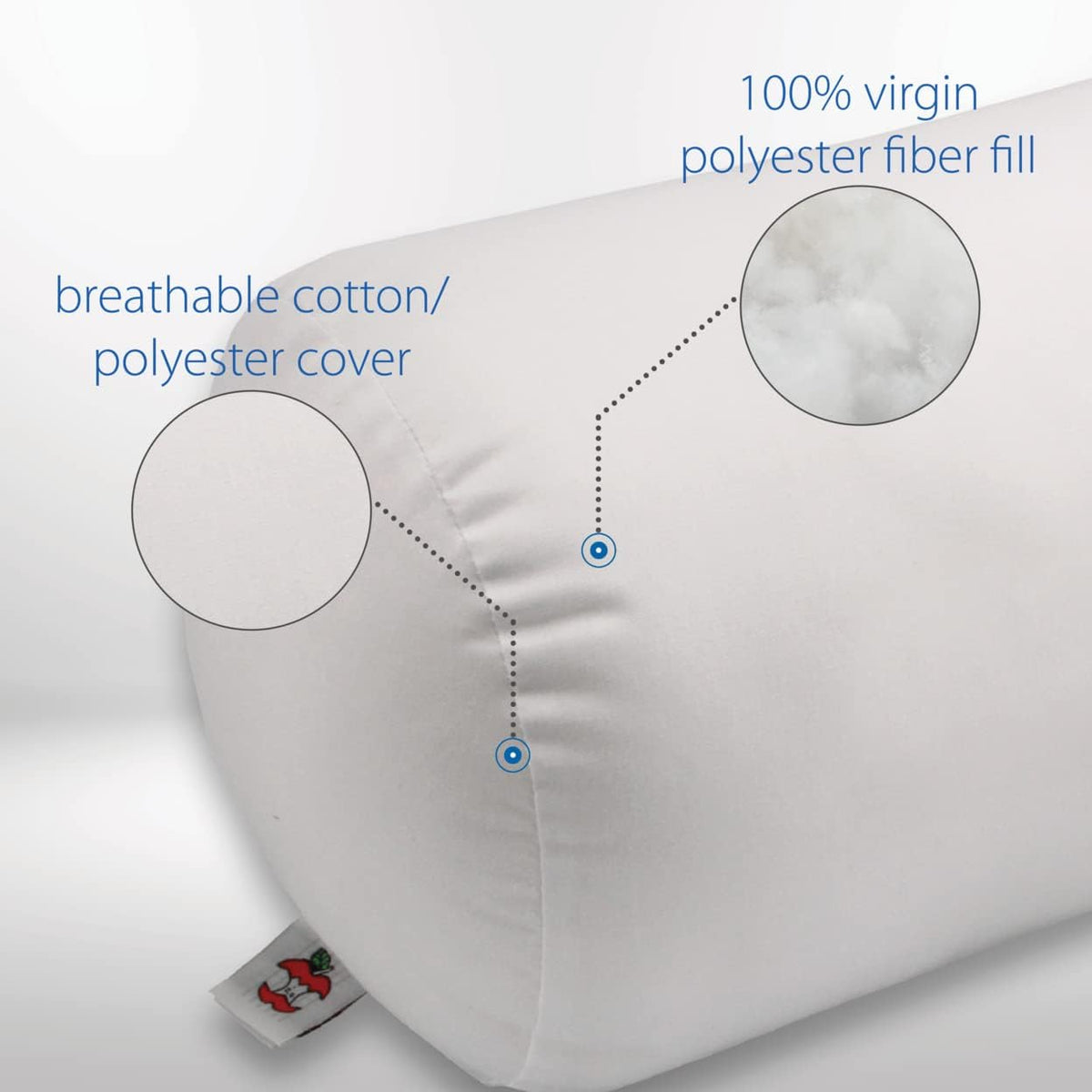 Core Jackson Roll Bolster Pillow for Neck, Back, Knee & Leg Support, WH