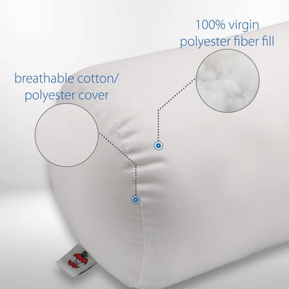 Core Jackson Roll Bolster Pillow for Neck, Back, Knee & Leg Support, WH