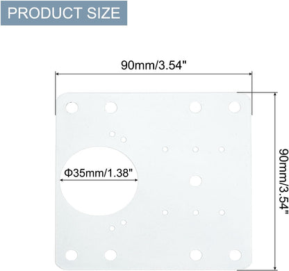 uxcell Cabinet Hinge Repair Plate, 2 Set 90mm/3.54" Stainless Steel Kitchen Cupboard Door Hinge Repair Plate Kit Includes Fixing Screws for Wooden Kitchen Cabinet Doors, Black