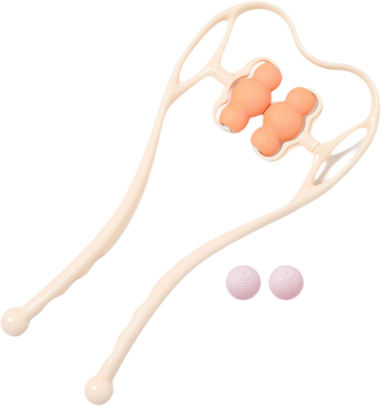 predolo Trigger Point Massager Manual Neck Massager Portable Ergonomic Handle Design Massager Tool Handheld Neck Massage Instrument, Orange