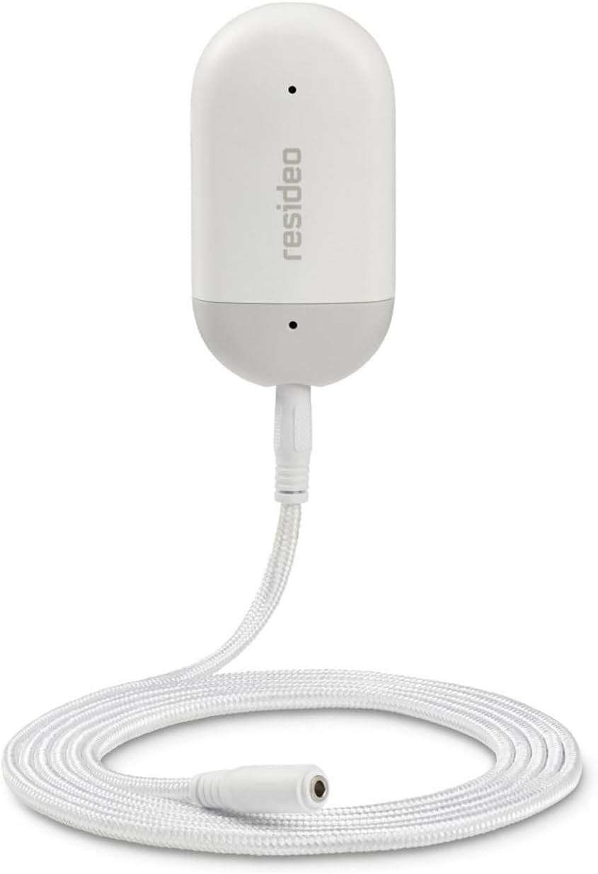 Resideo CHW3610W8001 WiFi Water Leak Detector For Home, Smart Water Sensor Alarm and Freeze Detector, Water Detector Alarm for Basement, Bathroom, and Under Sink