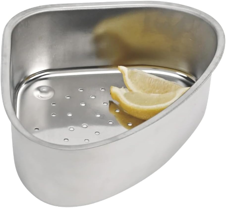 Better Houseware Triangular Kitchen Sink Drain Basket for Food, Sink Food Catcher Basket for Washing Vegetables & Fruits Corner Sink Strainer