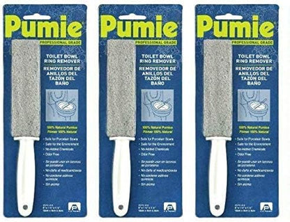 PUMIE Toilet Bowl Ring Remover, TBR-6, Pumice Stone with Handle, Removes Unsightly Toilet Rings and Stains from Toilets; Sinks; Tubs; Showers, Safe for Porcelain, Pack of 2