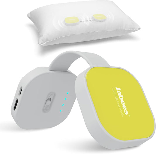 Jabees Peace Duo Pillow Speaker for Sleeping – Dual Under Pillow Speakers for Side Sleepers, Bluetooth + SD Card with Preloaded Sleep Sounds, Sleep Timer, No Earbuds Needed (Sunrise Yellow)