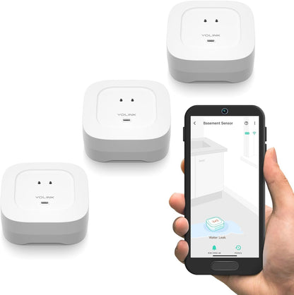YoLink Water Leak Starter Kit: Hub + 6 Leak Sensor 4 (105 dB Siren), LoRa Long-Range, App/SMS/Email Alerts, D2D Offline, 2 AAA Up to 5-Year Battery, Compatible with Alexa/IFTTT/Home Assistant