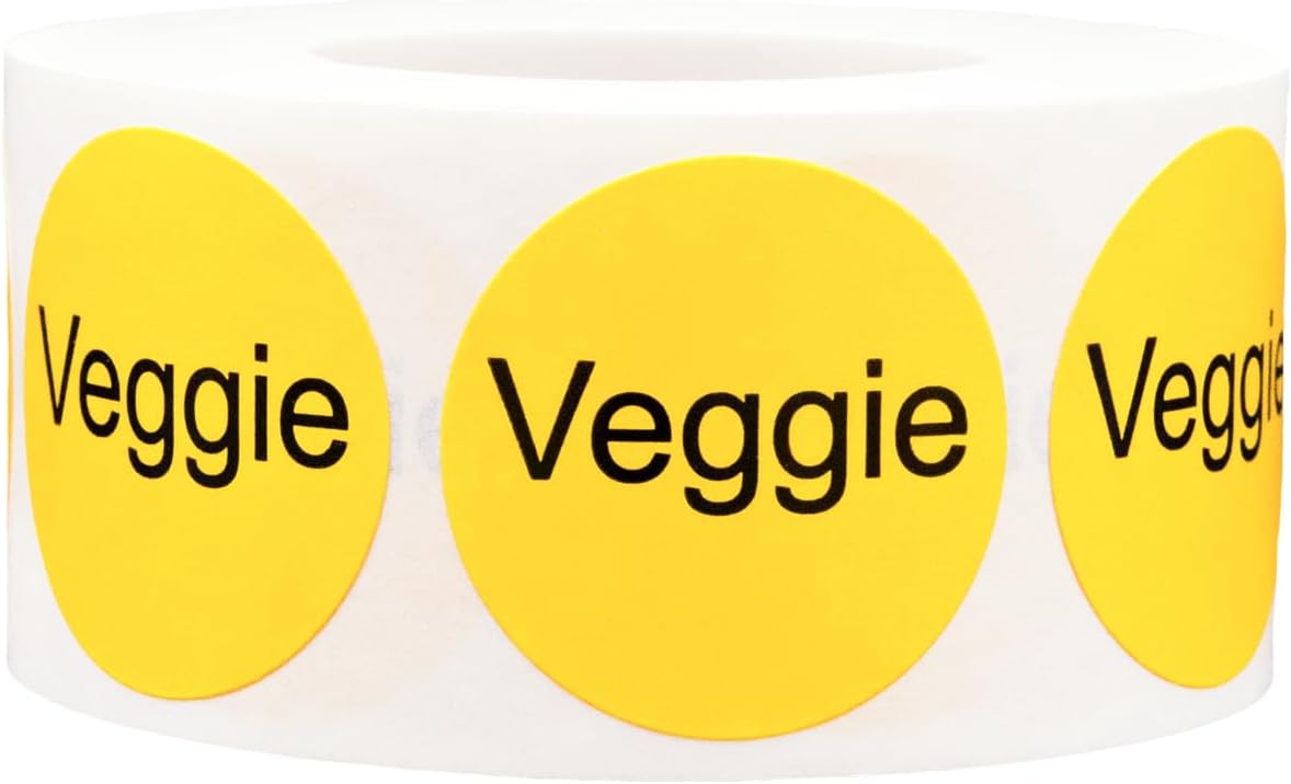 Yellow with Black Carnitas Circle Dot Adhesive Stickers, 1 Inch Round Labels, 500 Total Stickers
