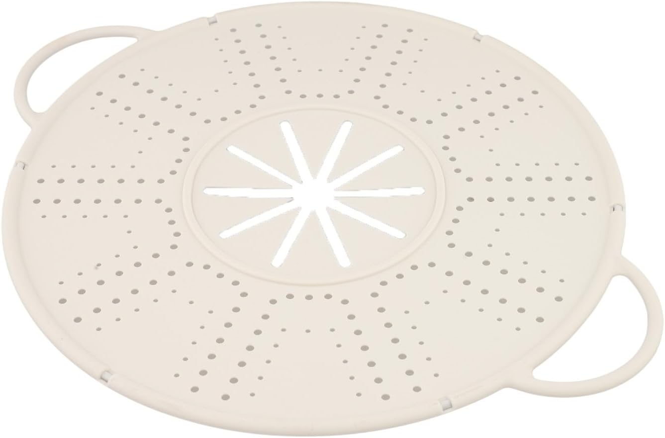 Silicone Spill Stopper Lid, 13.4x10.8 Inch Heat-Resistant Pot Cover with Steam Vent and Handle, Anti-Boil Over Mat for Kitchen Cooking, Black