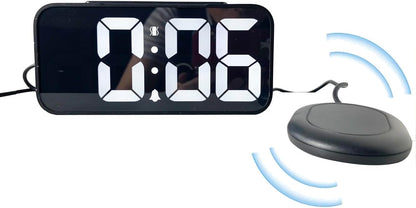 Extra Loud LED Alarm Clock with Vibration for Bedroom,Extreme Bed Shaker Alarm Clock for Deep Sleeper Hard of Hearing Deaf, Clear LED Display, Dimmer and Volume Knob, USB Port,Easy to Set