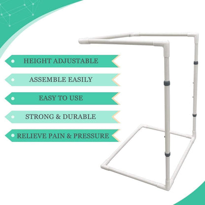 Blanket Lifters for Foot of Bed Feet Cradle Raiser Sheet Lifter Blanket Lift Support Holder Hospital Bed Rail Assistance Toe Care Leg Ankle Surgery Recovery Adjustable Height (26"- 34")