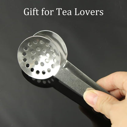 Tea Bag Squeezer, Stainless Steel Tea Bag Tongs, Tea Bag Strainer Grip Holder Tea Bag Squeezer Spoon Metal Lemon Slices Clip, Mini Tongs for Gripping Ice Cubes and Sugar (Pack of 4)
