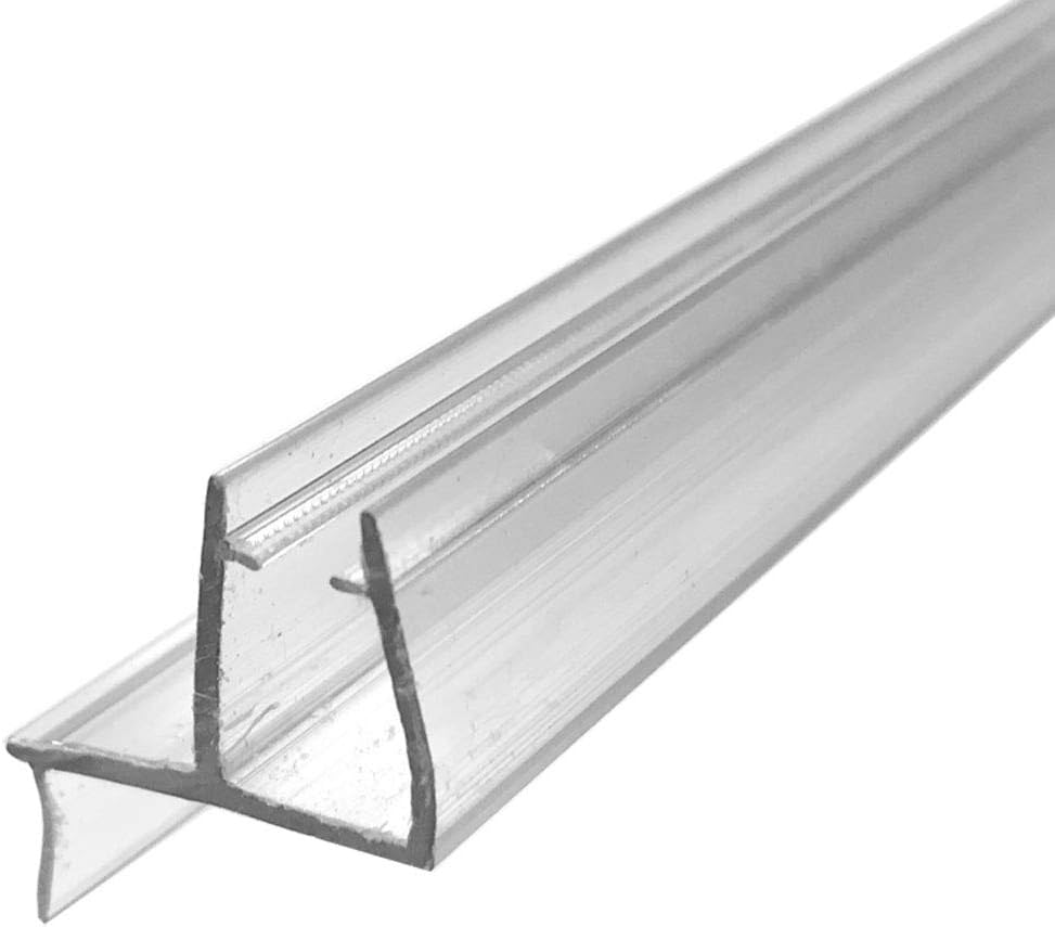 Universal Clear Shower Door Bottom Sweep with Drip Rail for 3/16" and 1/4" Glass - 35 in Long