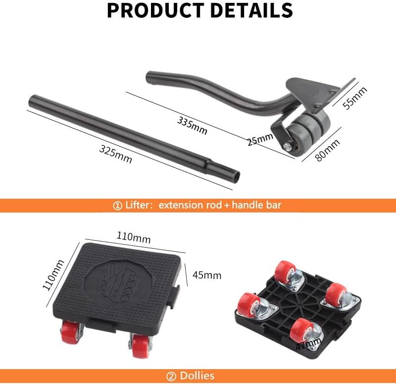 Furniture Movers with Wheels, Furniture Lifter Tool, 360° Rotation Wheels Furniture Dolly, Heavy Duty Furniture Lifters for Heavy Furniture, Refrigerator, Sofa, Cabinet