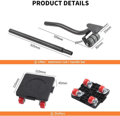 Furniture Movers with Wheels, Furniture Lifter Tool, 360° Rotation Wheels Furniture Dolly, Heavy Duty Furniture Lifters for Heavy Furniture, Refrigerator, Sofa, Cabinet