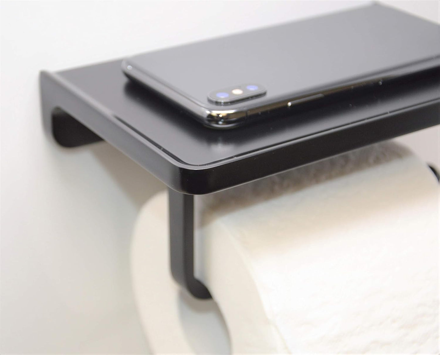 Linkaa Bronze Toilet Paper Holder with Shelf Oil Rubbed Bronze,Wall Mount | Toilet Tissue Roll Holder Dispenser with Phone Shelf Storage holder for Bathroom Kitchen丨Heavy Duty Zinc Alloy Material