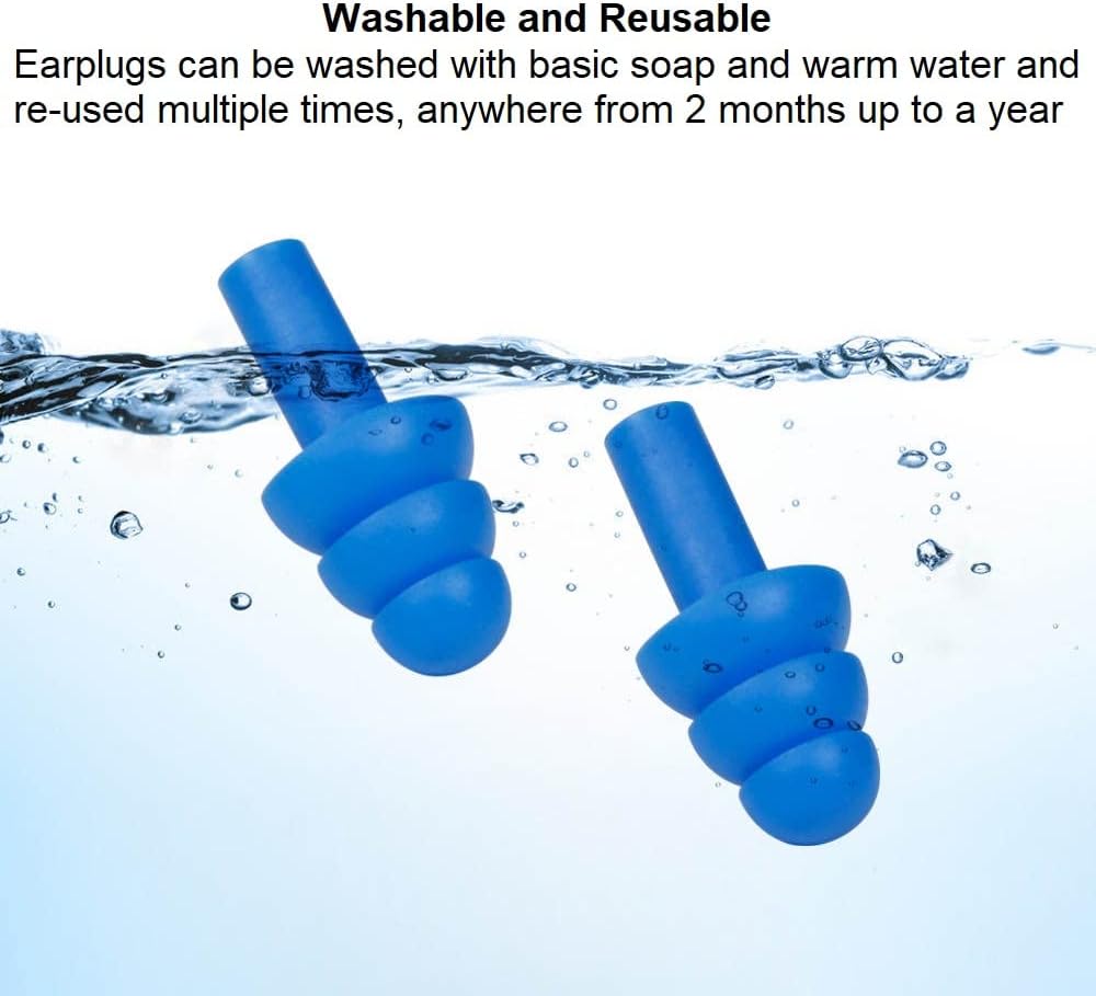 50 Pairs of Soft Reusable Silicone Ear Plugs for Swimming, Sleeping & Concerts - Individually Wrapped & Waterproof Ear Protection - Comfortable Noise Reduction up to 25dB NRR - Ideal for Adults