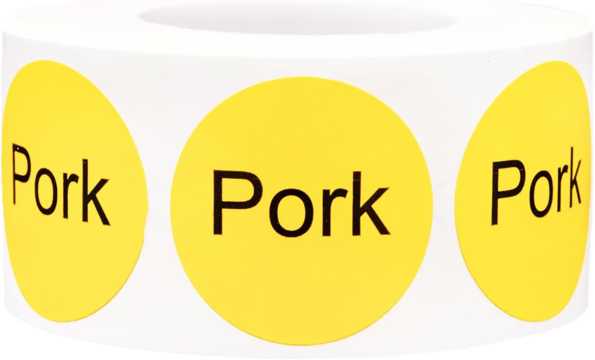 Yellow with Black Carnitas Circle Dot Adhesive Stickers, 1 Inch Round Labels, 500 Total Stickers