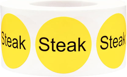 Yellow with Black Carnitas Circle Dot Adhesive Stickers, 1 Inch Round Labels, 500 Total Stickers