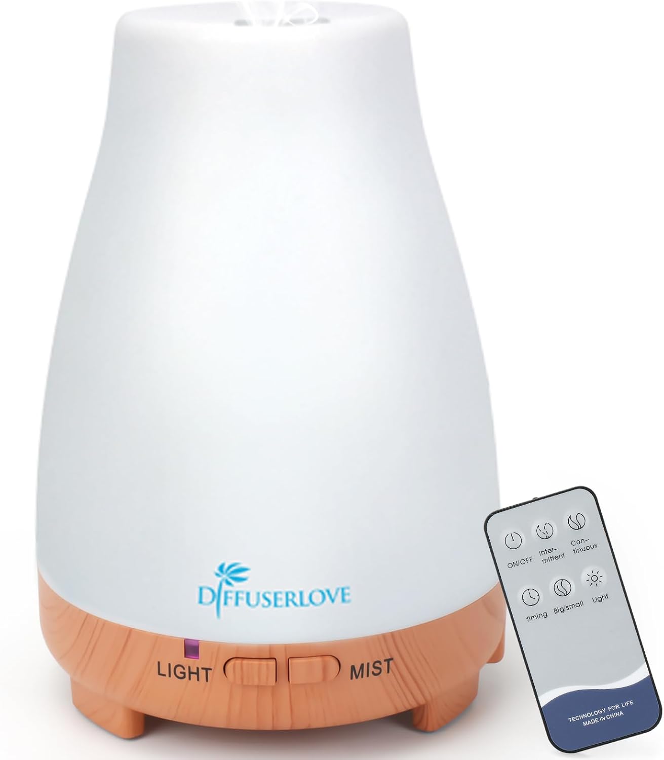 Diffuserlove Diffuser 2 Pack Essential Oil Diffuser 200ML Remote Control Ultrasonic Aromatherapy Diffuser Mist Humidifiers for Bedroom Office Yoga