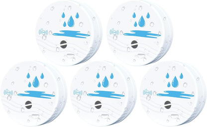 5 Pack Water Leak Detectors for Home | Water Sensor Alarm Leak Detector, 100dB, Waterproof, Kitchens, Bathrooms, Laundries, Sinks, Basements, Battery Included