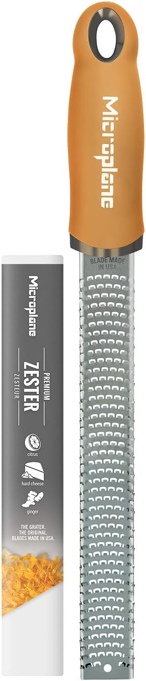 Premium Classic Series Zester - Lipstick Pink | Lemon Zester tool, Hard Cheese & Vegetable Grater | For Citrus, Parmesan Cheese, Garlic, Ginger, Nutmeg | Fine Stainless Steel Blade, Made in USA