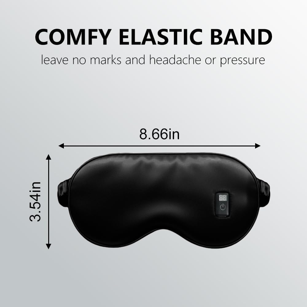 Joythink Cordless Sleep Mask Heated Eye Mask for Dry Eyes,Eye Relief,with 3 Temperature Settings and Timer Control,Washable Eye Mask,Gifts for Friends