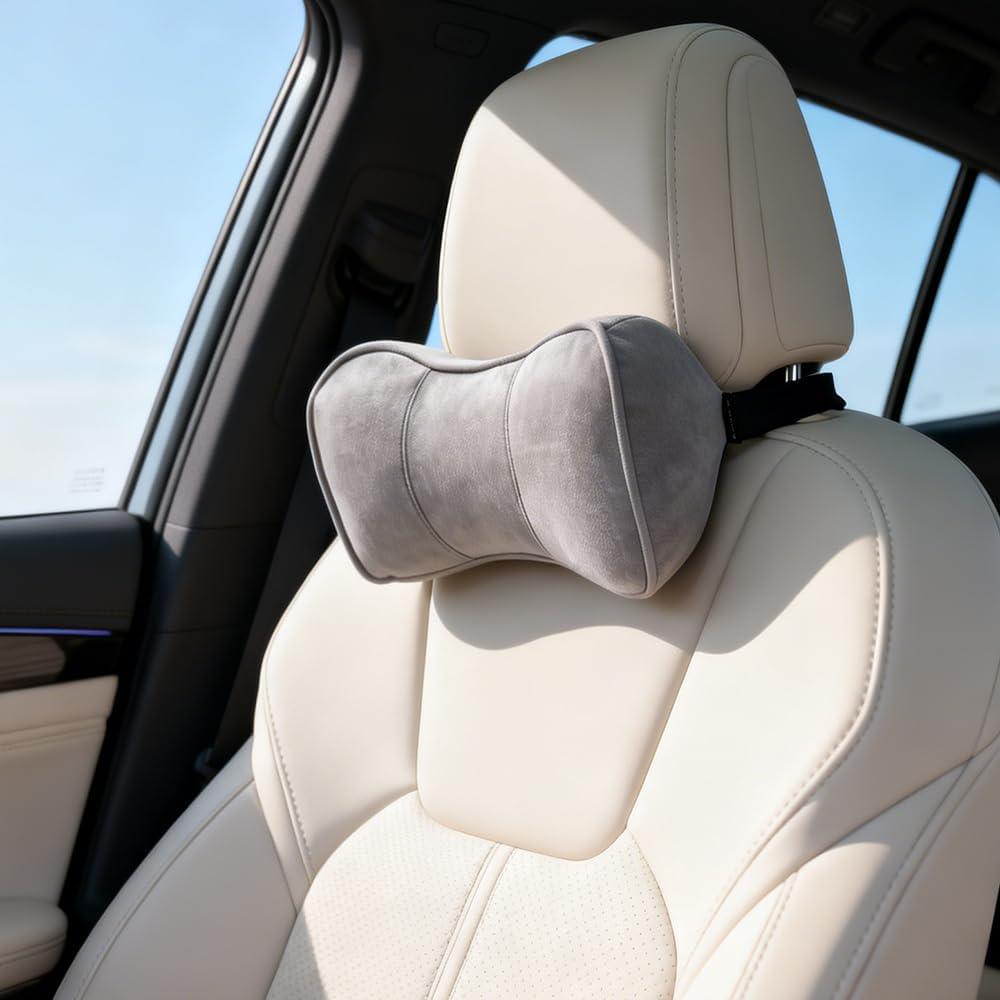 Car Neck Support Pillow Recliner Headrest Pillow for Neck Pain Relief Tan