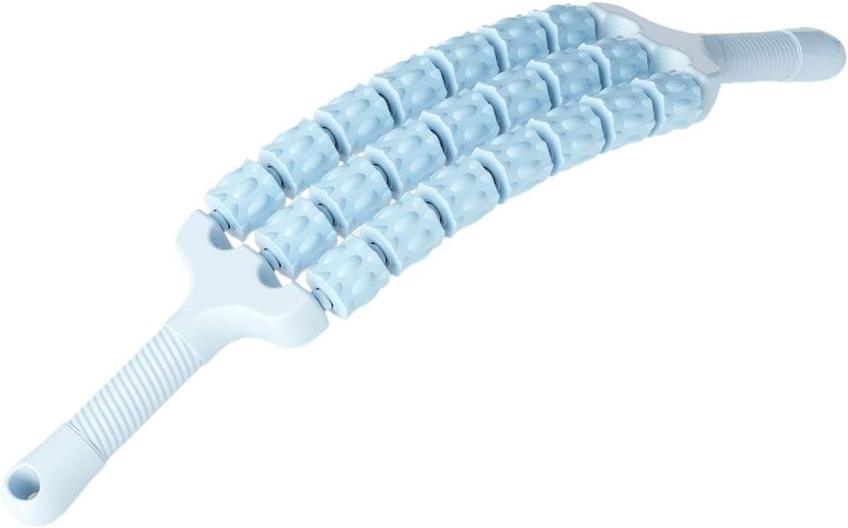 Massage Roller Sticks Handheld Body Relaxation Manual Massage Tool Ergonomic Grip Multifunctional Anti Slip Handle Suitable for, Blue