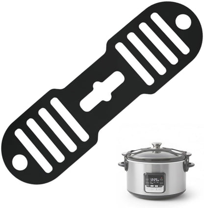 Silicone Lid Lock Strap for Crockpot Slow Cooker (6/7/8 Quart) - Universal Rubber Band Secure Lid Holder | Heat-Resistant, No-Spill Design Transport Accessories(Black)
