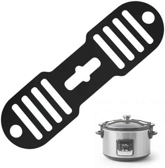 Silicone Lid Lock Strap for Crockpot Slow Cooker (6/7/8 Quart) - Universal Rubber Band Secure Lid Holder | Heat-Resistant, No-Spill Design Transport Accessories(Black)