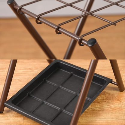 Folding Umbrella Storage Stand Rack Holder Organizer Bin for Entryway Home Commercial Office Décor with Drip Tray