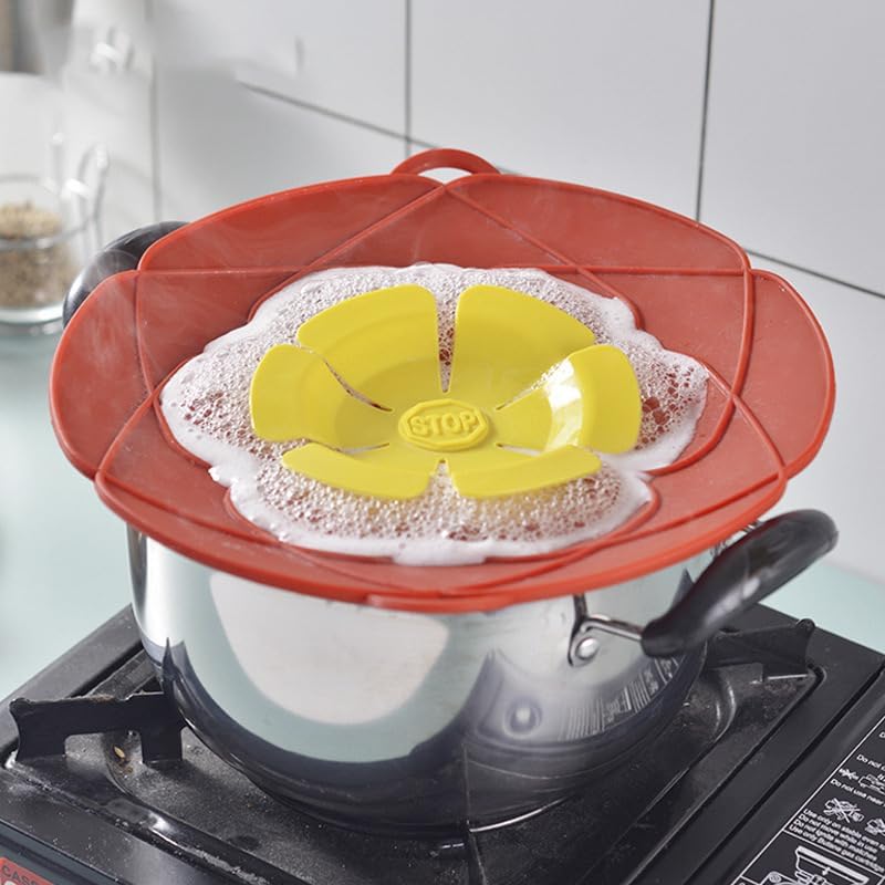 2 pack spill proof cookware lid covers, pot lid silicone anti overflow cover
