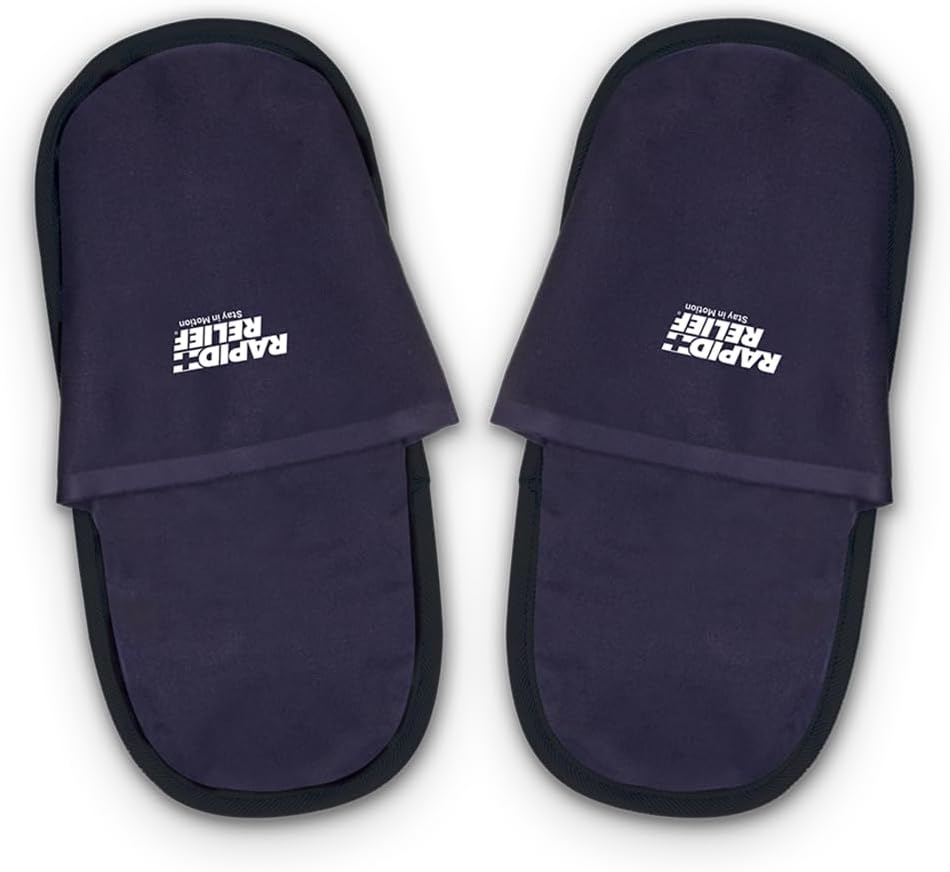 Rapid Relief Hot or Cold Therapy Slippers for Swollen and Painful Feet - Fast and Effective Foot Ice Pack for Foot Pain Associated with Neuropathy, Chemotherapy, Diabetes, and for Swollen Feet Relief