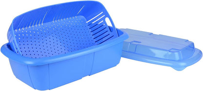 Hutzler 3-in-1 Fruit Saver Basket, Colander and Container, 2 Quarts, Gray