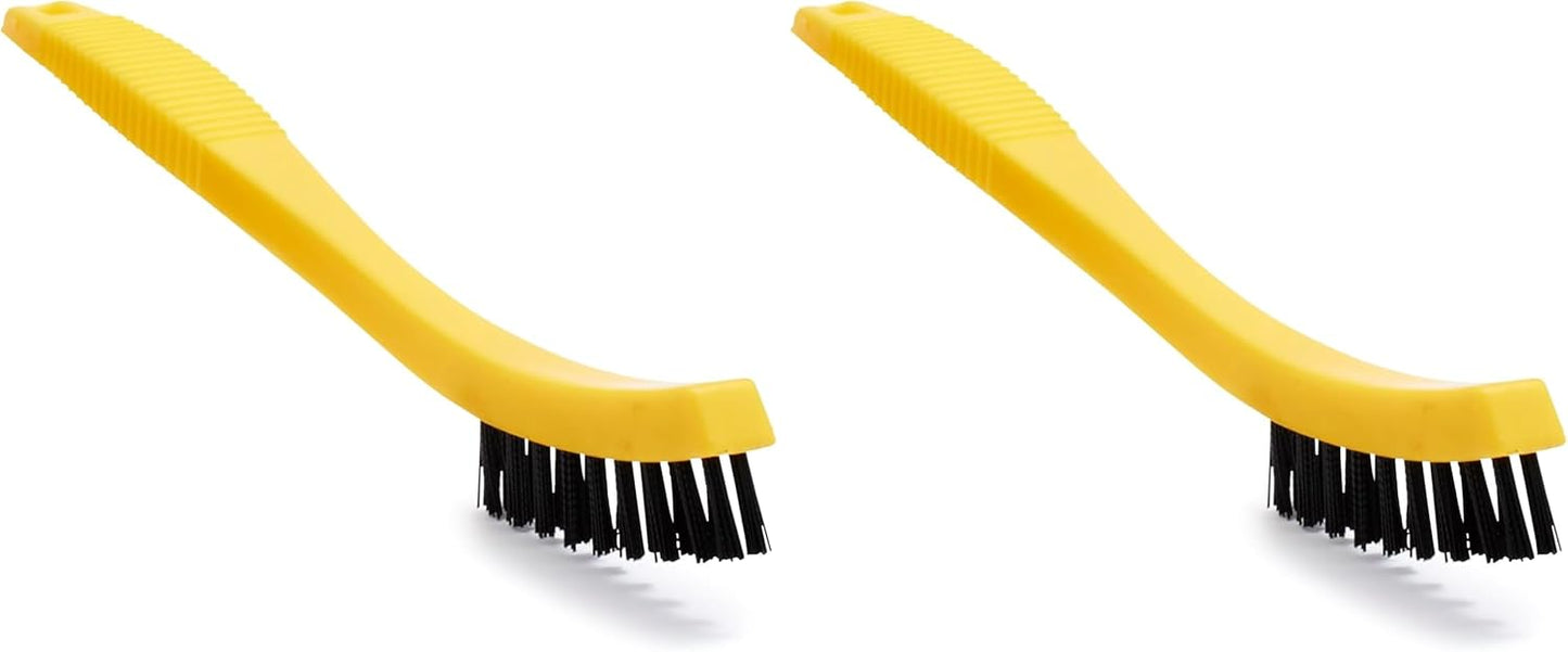 Rubbermaid Commercial Products 8.5" Tile and Grout Scrub Brush, Plastic Bristles, Black, for Industrial/Professional Use On Grout, Tile, and Other Small Areas